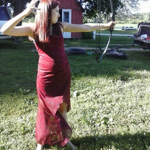 💋❤❤sale❤❤♦️Beautiful ♦️Red Dress high low - Picture 7 of 8